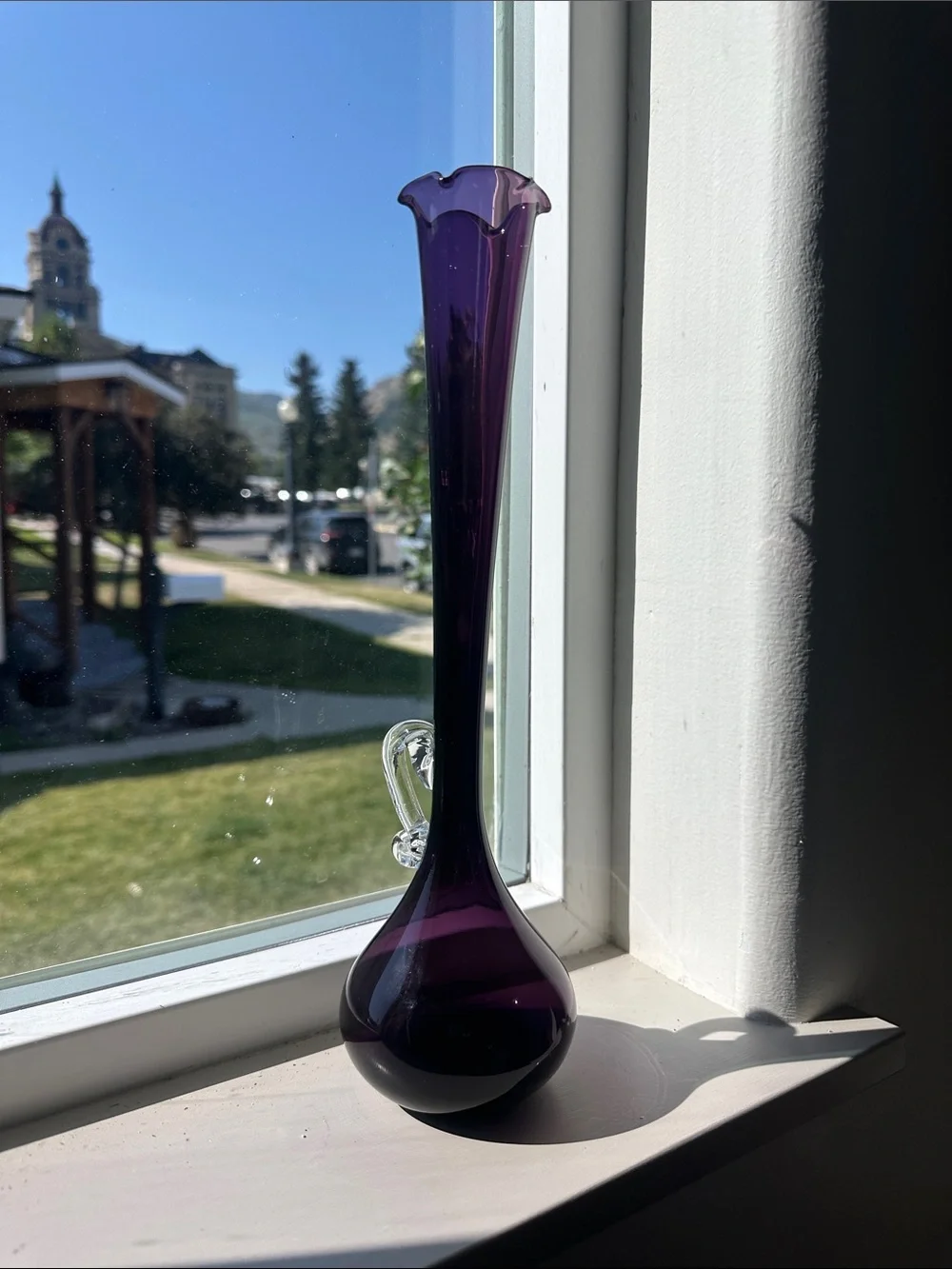 Vintage MCM Amethyst Art Vase - 12”